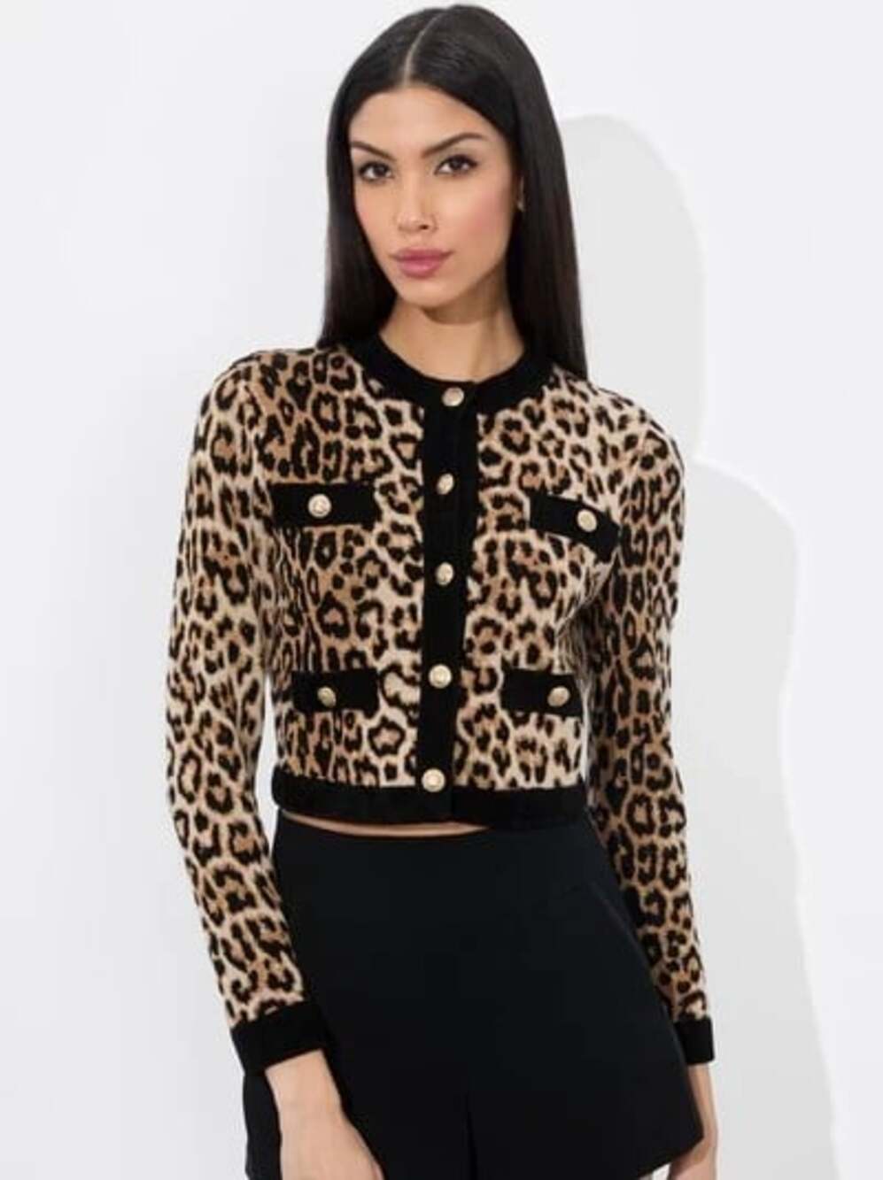 Alice + Olivia Claira Leopard Cardigan Small